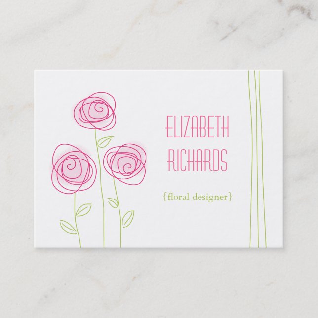Roses Abstraits Chubby Carte de visite (Devant)
