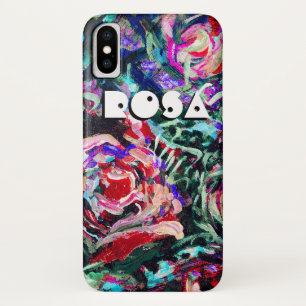 roses Abstraits en coque iphone rouge et turquoise