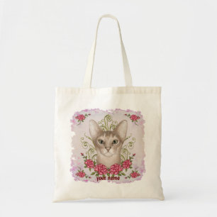 Roses Abyssinian Cat tote bag