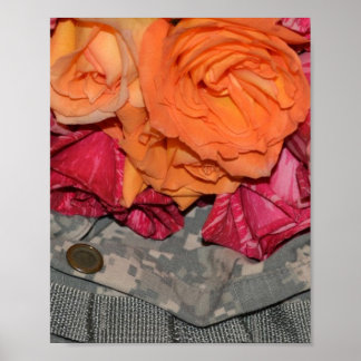 Roses Acu Military Uniform Troops Camouflage Poster