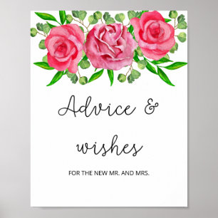 Roses advice and wishes for Newlyweds Poster