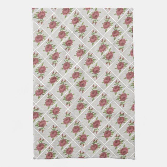 Roses All Over Kitchen Towel (Vertical)