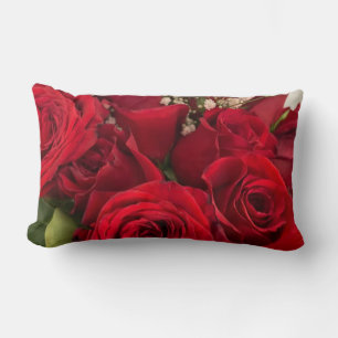 Roses and Baby's Breath Lumbar Pillow