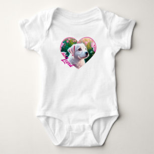 Roses And Beautiful Dog Collection Baby Bodysuit