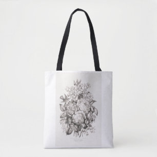 Roses and bluebells (1870) chromolithograph art. f tote bag