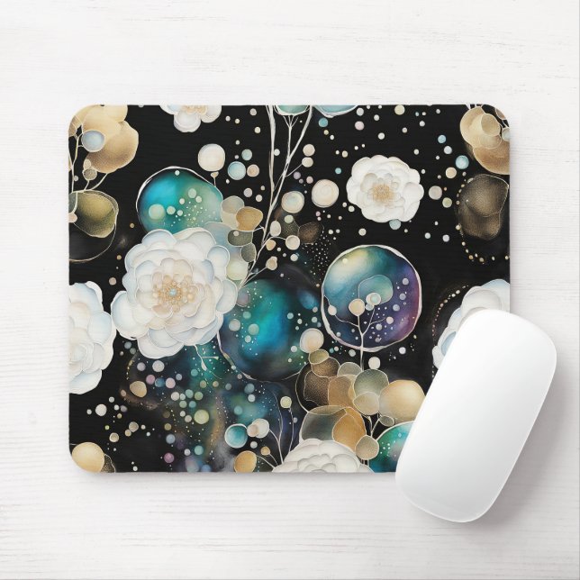 Roses And Bubbles Abstract Mouse Pad (With Mouse)