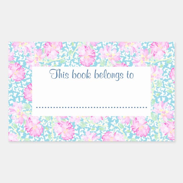 Roses and Butterflies Bookplates to Customize Sticker (Front)