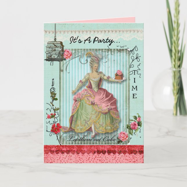 Roses and Cake Invitation Card (Front)