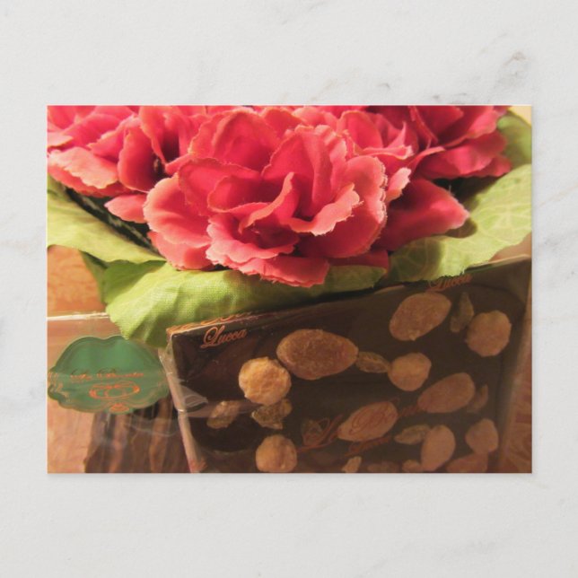 Roses and Chocolate Postcard (Front)