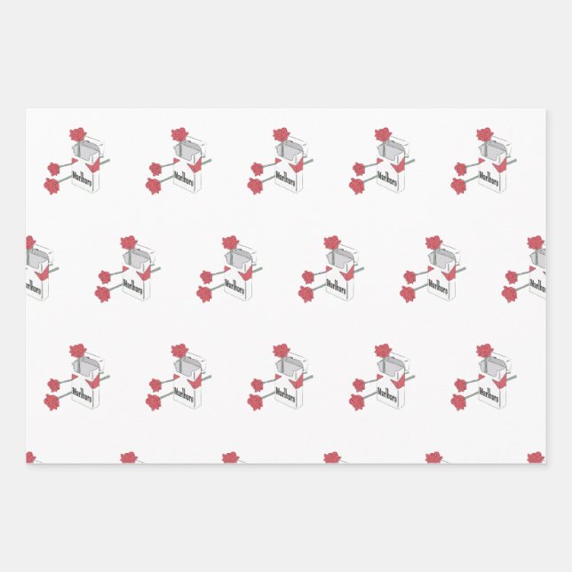 Roses and Cigarettes  Wrapping Paper Sheet (Front)