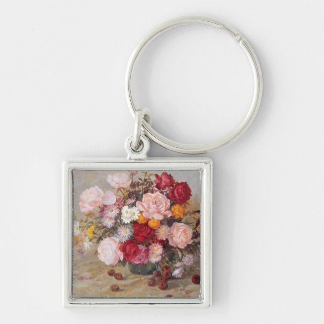 Roses and Daisies Keychain (Front)