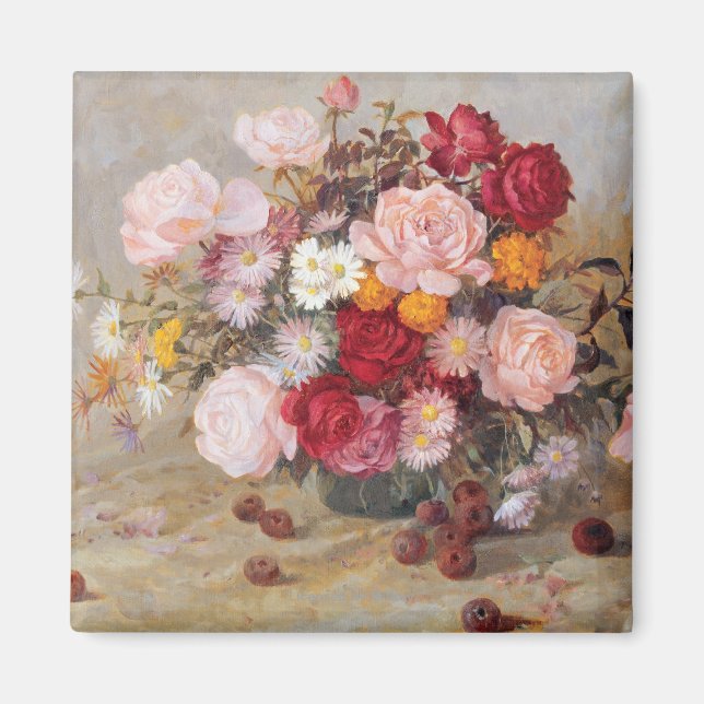 Roses and Daisies Magnet (Front)