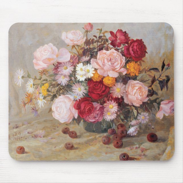 Roses and Daisies Mouse Pad (Front)
