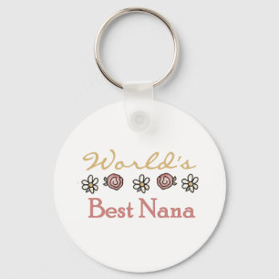 Roses and Daisies World's Best Nana Keychain
