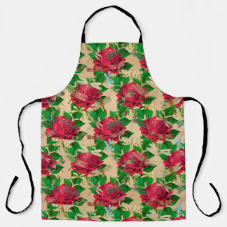 Roses and Dragonflies (Design 16) Apron