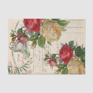 Roses and Floral Ephemera Decoupage Tissue Paper