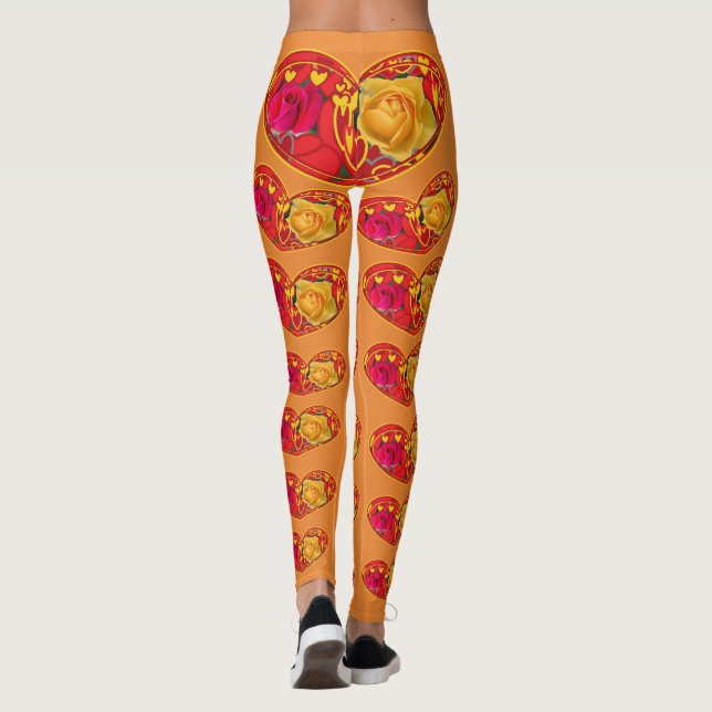 Roses and Hearts designer leggings (Back)