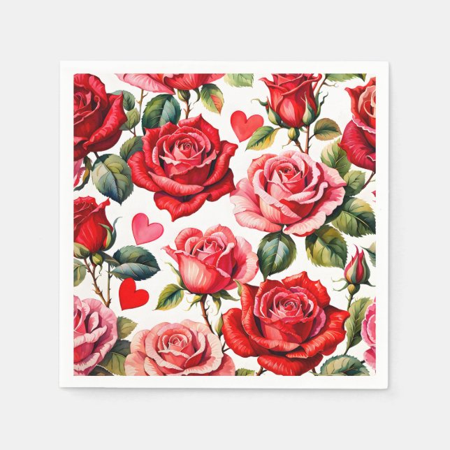 Roses and Hearts Napkin (Front)