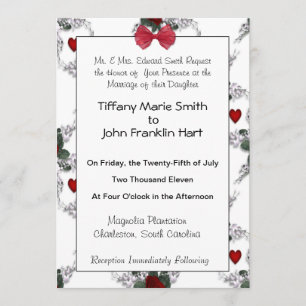 Roses and Hearts Wedding Invitation