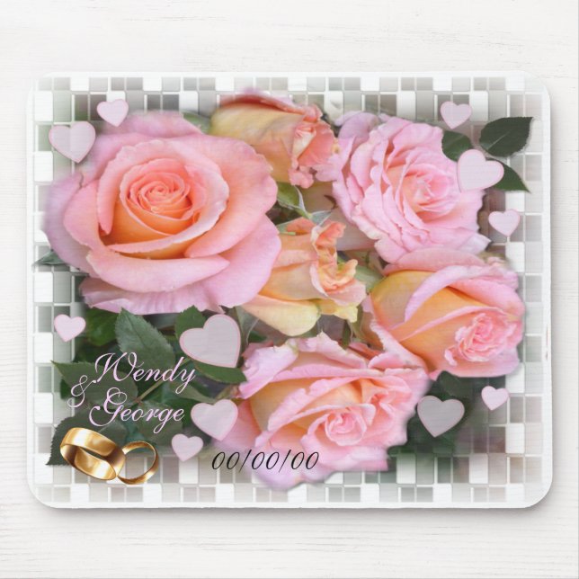 Roses and Hearts ~Wedding  Mousepad (Front)