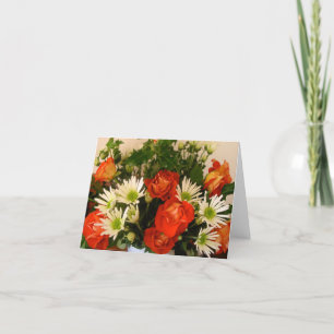 Roses and Holly Greeting Card