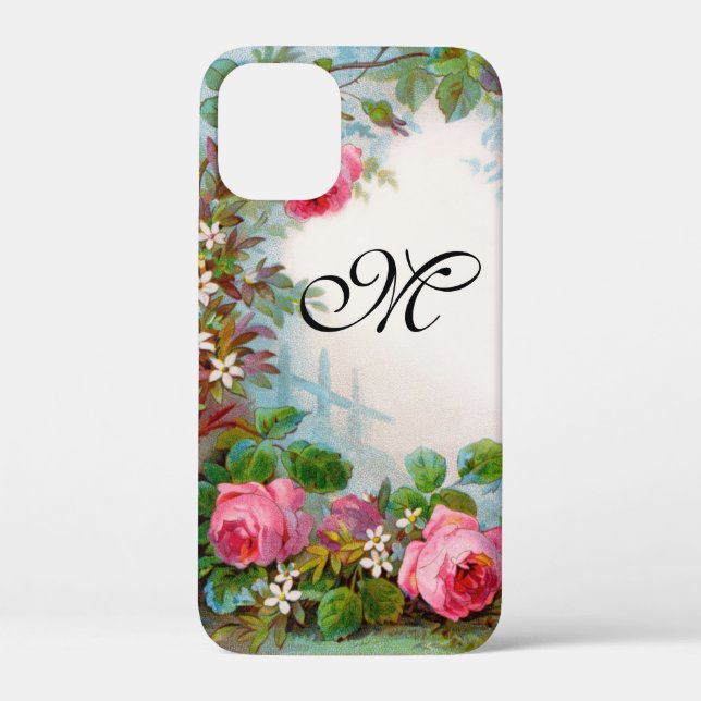 ROSES  AND JASMINES FLORAL MONOGRAM Case-Mate iPhone CASE (Back)