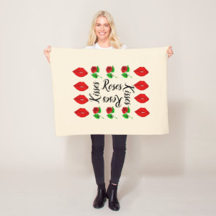 Roses and Kisses Cozy Fleece Blanket