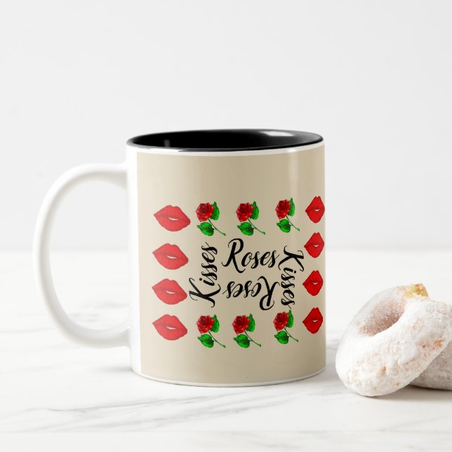 Roses and kisses mug (With Donut)