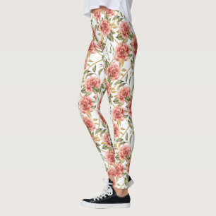 Roses and leaves leggings