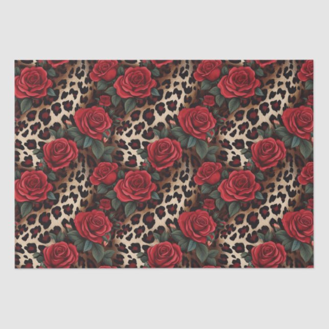 Roses and Leopard Print Tissue Paper (Front)