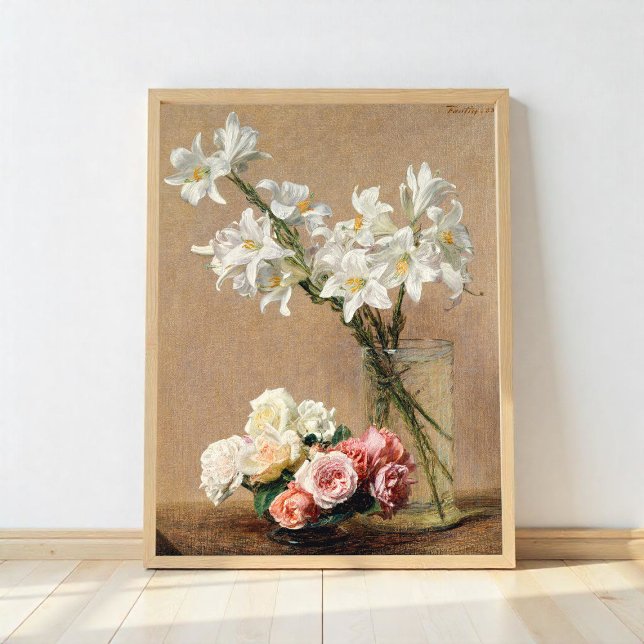 Roses and Lilies  by Henri Fantin–Latour Poster (Creator Uploaded)