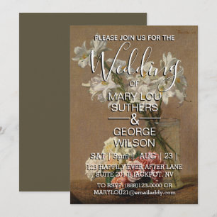 Roses and Lilies Wedding Invitation