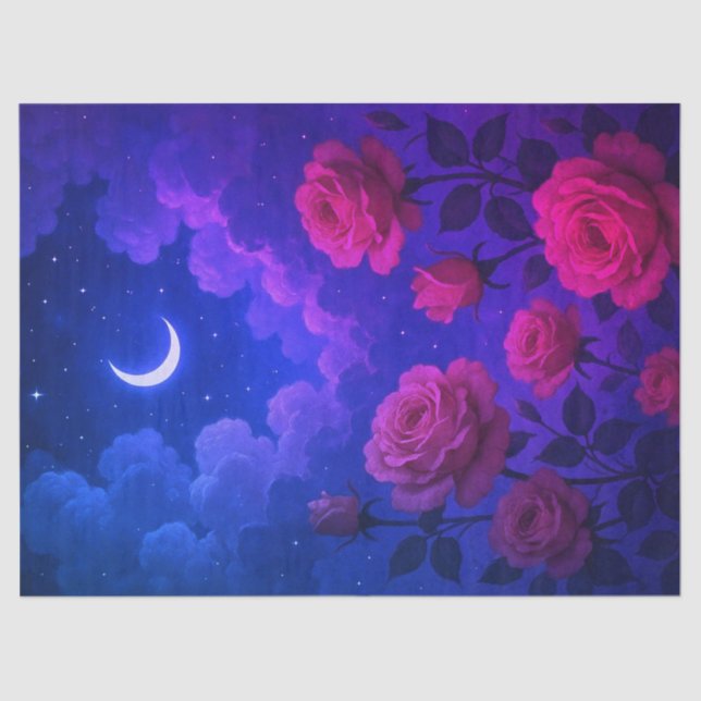 Roses and Moonlight Tissue Paper (Front)