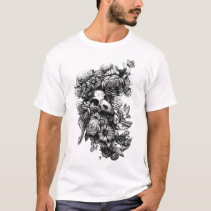 Roses and Moths - Black T-Shirt