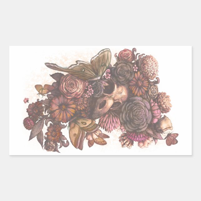 Roses and Moths Sticker (Front)