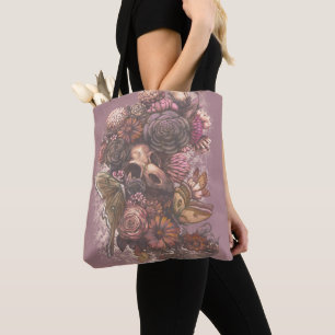 Roses and Moths Tote Bag
