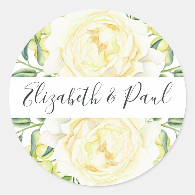 Roses and Olives Wedding Sticker (Front)