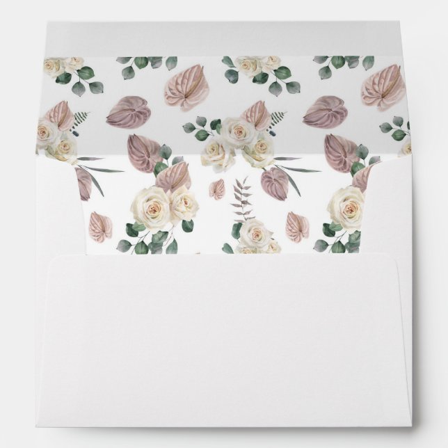 Roses and Orchids Pre-Printed Return Address Envelope (Back (Bottom))
