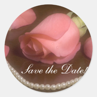 Roses and Pearls Classic Round Sticker