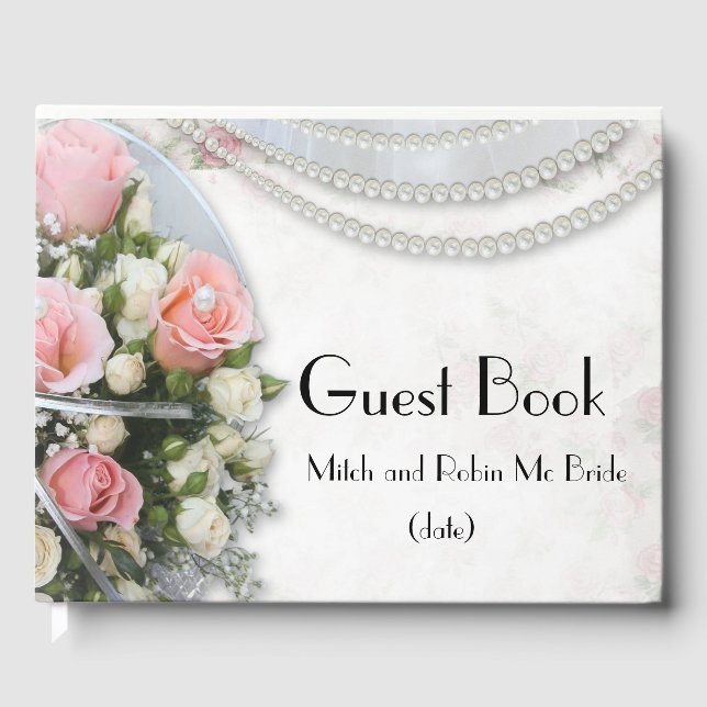 Roses and Pearls Guest Book (Front)