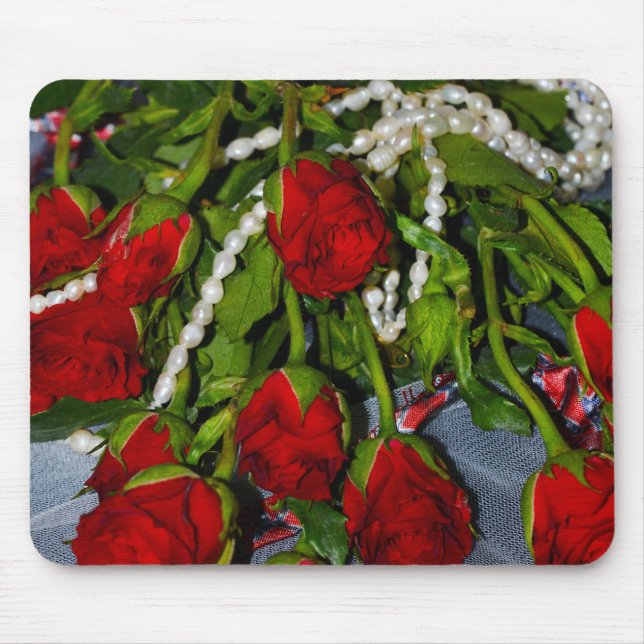 Roses and Pearls Mouse Pad (Front)