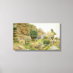 Roses and Pinks by Elgood, Vintage English Garden Canvas Print