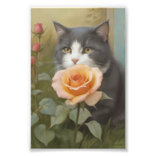 Roses and Ragdolls: Where Elegance Meets Blooms Photo Print