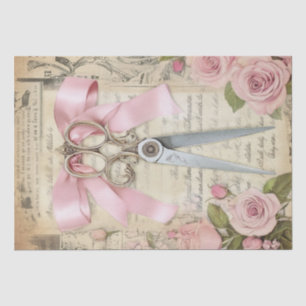 Roses and Sewing Ephemera Pattern Tissue Paper