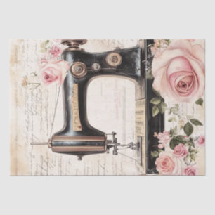 Roses and Sewing Ephemera Pattern Tissue Paper