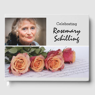 Roses and Sheet Music Memorial Guest Book