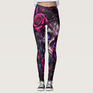 roses and skull- ARH Leggings