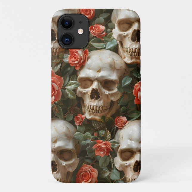 Roses and skulls design Case-Mate iPhone case (Back)
