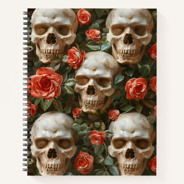 Roses and skulls design notebook (Front)