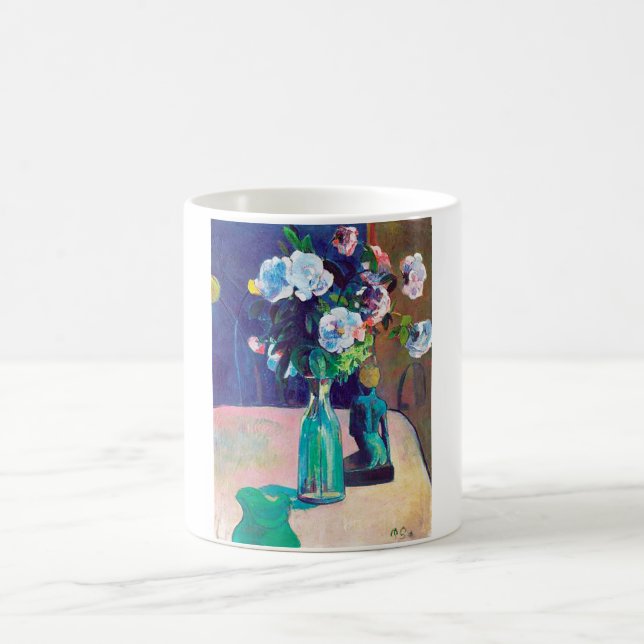 Roses and Statuette, Gauguin Coffee Mug (Center)
